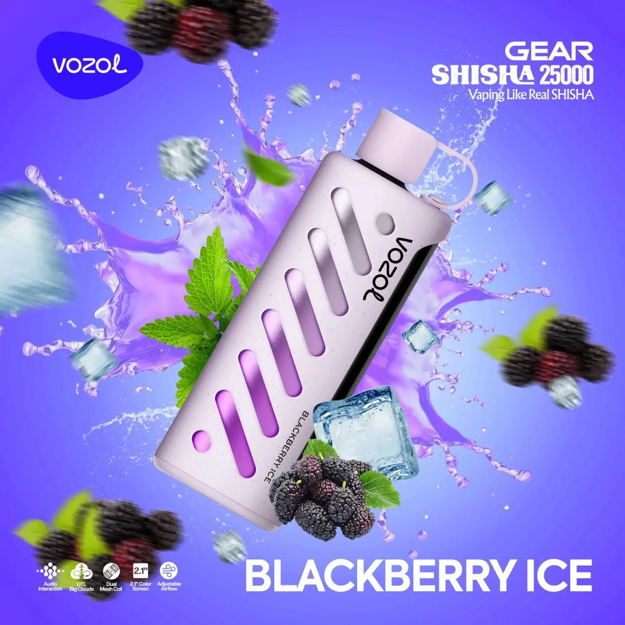 Blackberry-Ice.webp Vozol Gear 25000 Blackberry Ice - Görsel 1