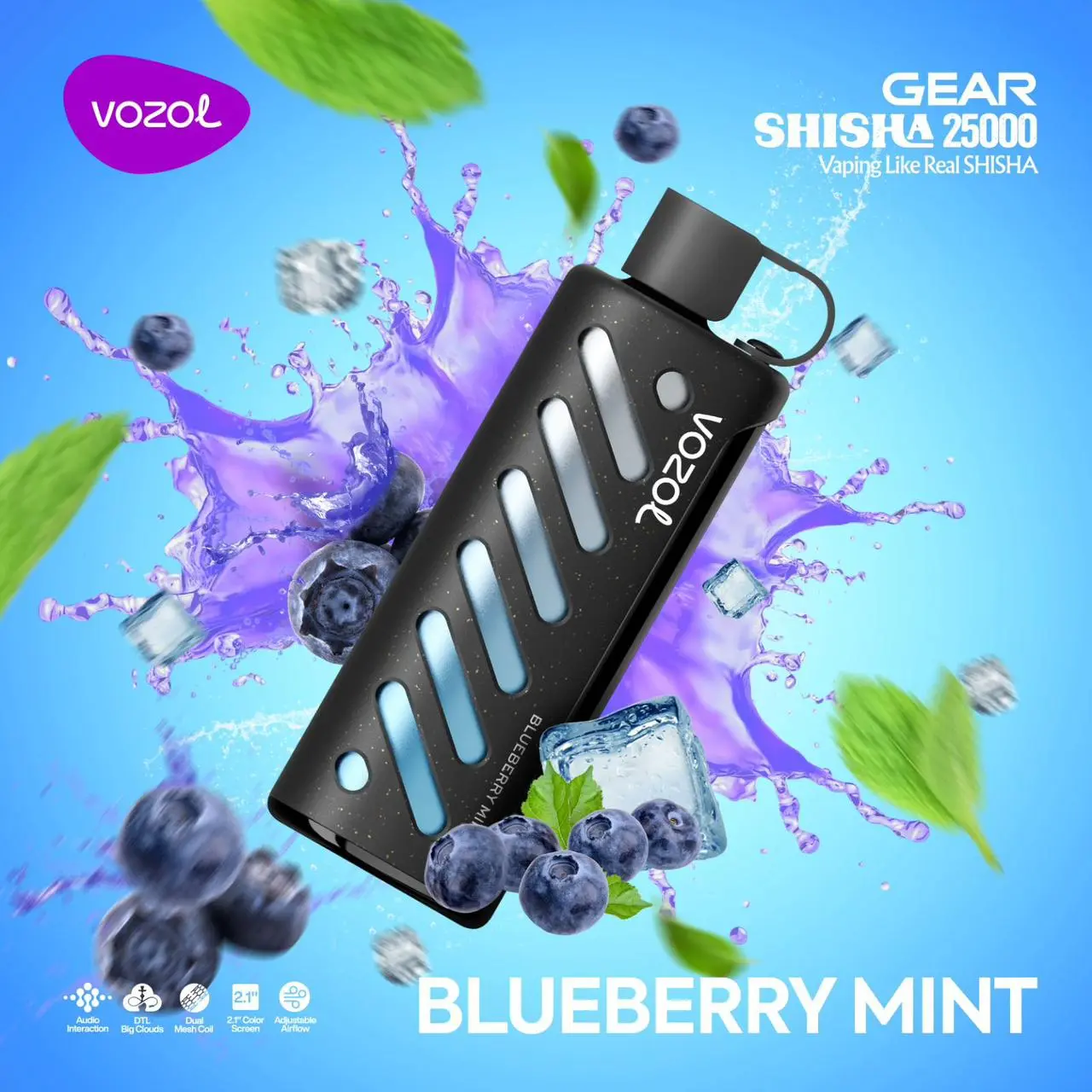 Blueberry-Mint.webp Vozol Gear 25000 Blueberry Mint - Görsel 1